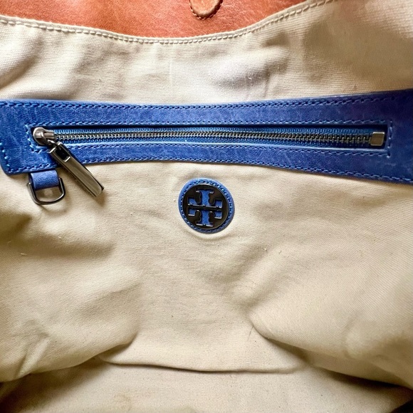 Tory Burch Two-Tone Brown and Black Leather Satchel - Picture 7 of 13